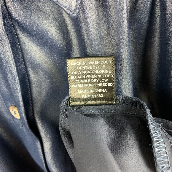 CURRENT AIR LOS ANGELES Metallic Blue Blouse - Picture 4 of 5